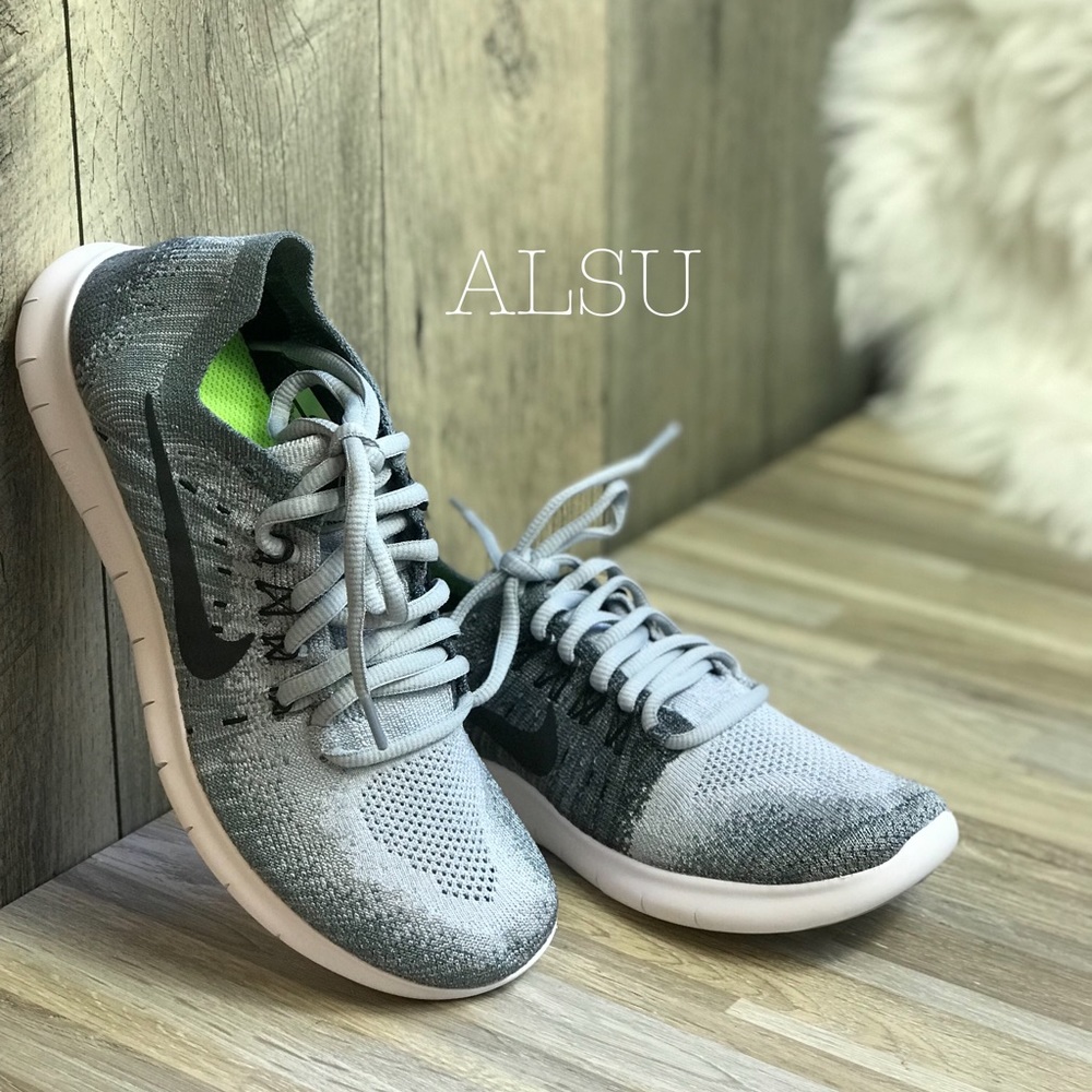 Nike Free Rn Flyknit 2 Wolf Grey Black W AUTHENTIC - Picture 4 of 7